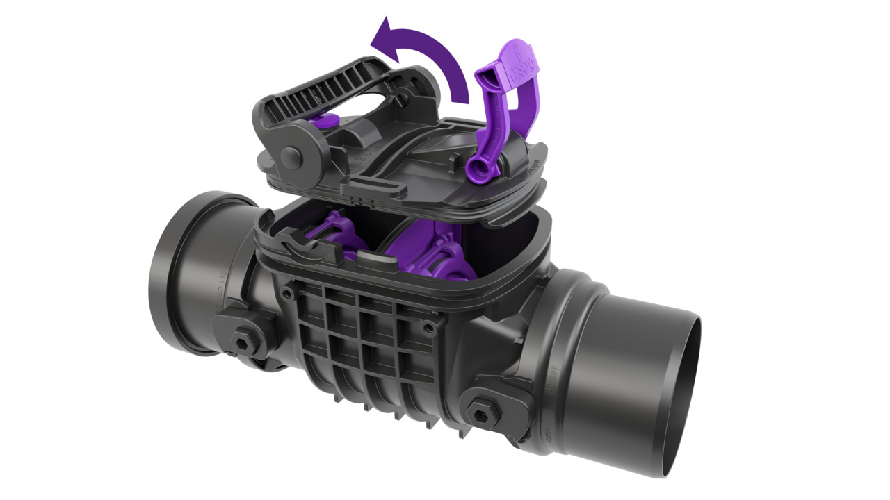 Mit dem Einhandschnellverschluss ist eine komfortable Wartung ohne Werkzeug möglich. Mit dem Einhandschnellverschluss ist eine komfortable Wartung ohne Werkzeug möglich.