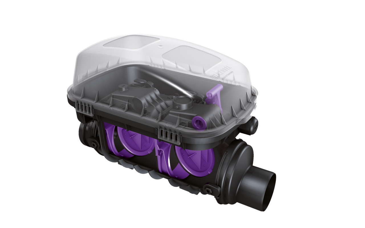 Version zum Einbau in eine freiliegende Abwasserleitung Version zum Einbau in eine freiliegende Abwasserleitung