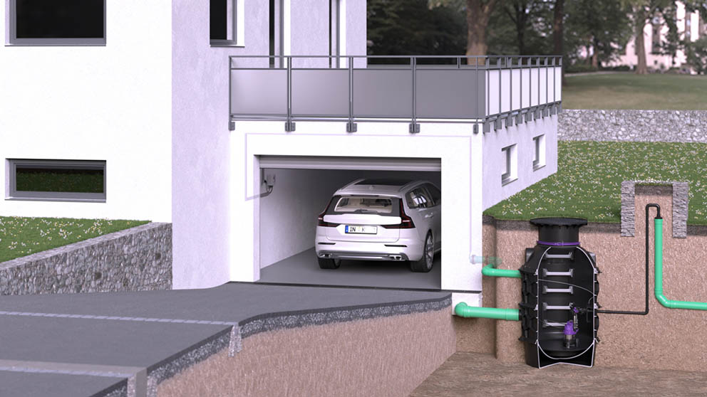 Verschiedene Einbauoptionen machen die Pumpstation Aquapump XL besonders flexibel.