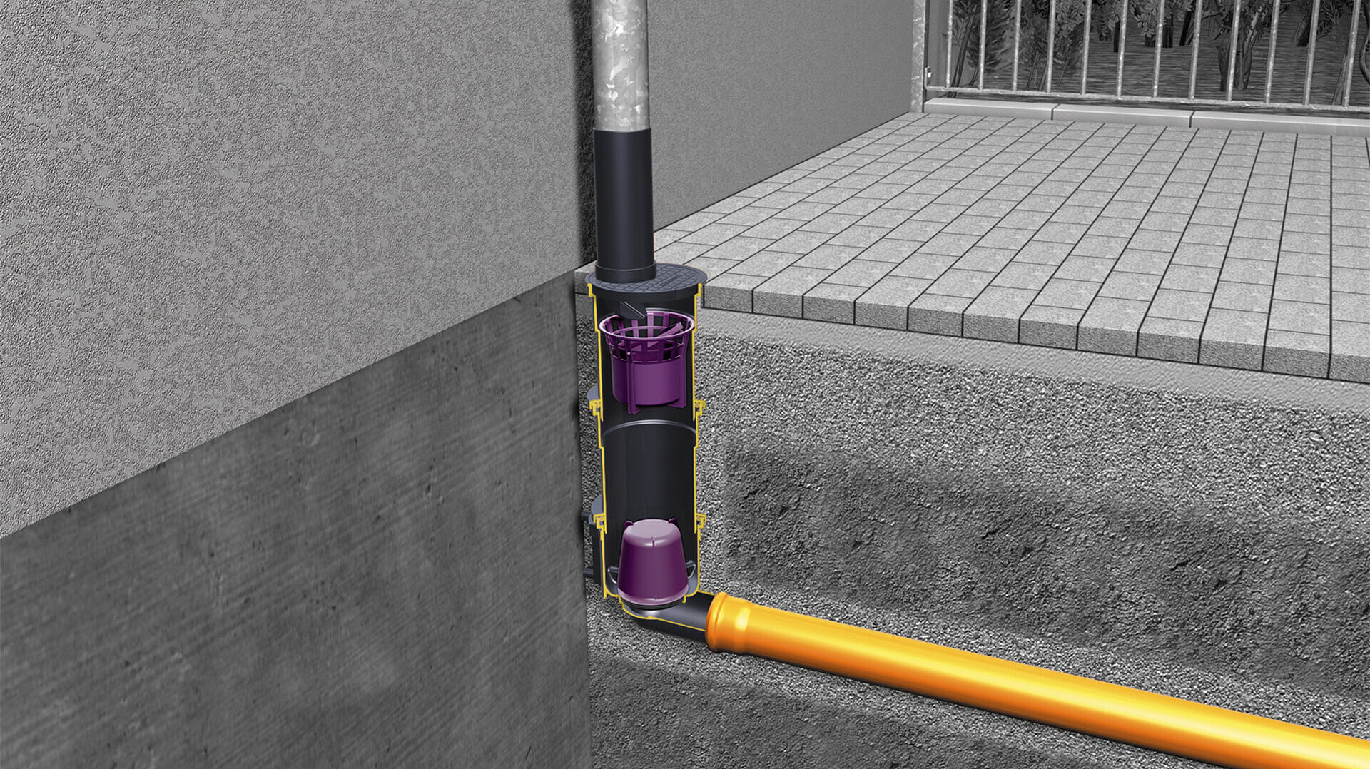 Regenablauf mit Geruchverschluss Regenablauf mit Geruchverschluss