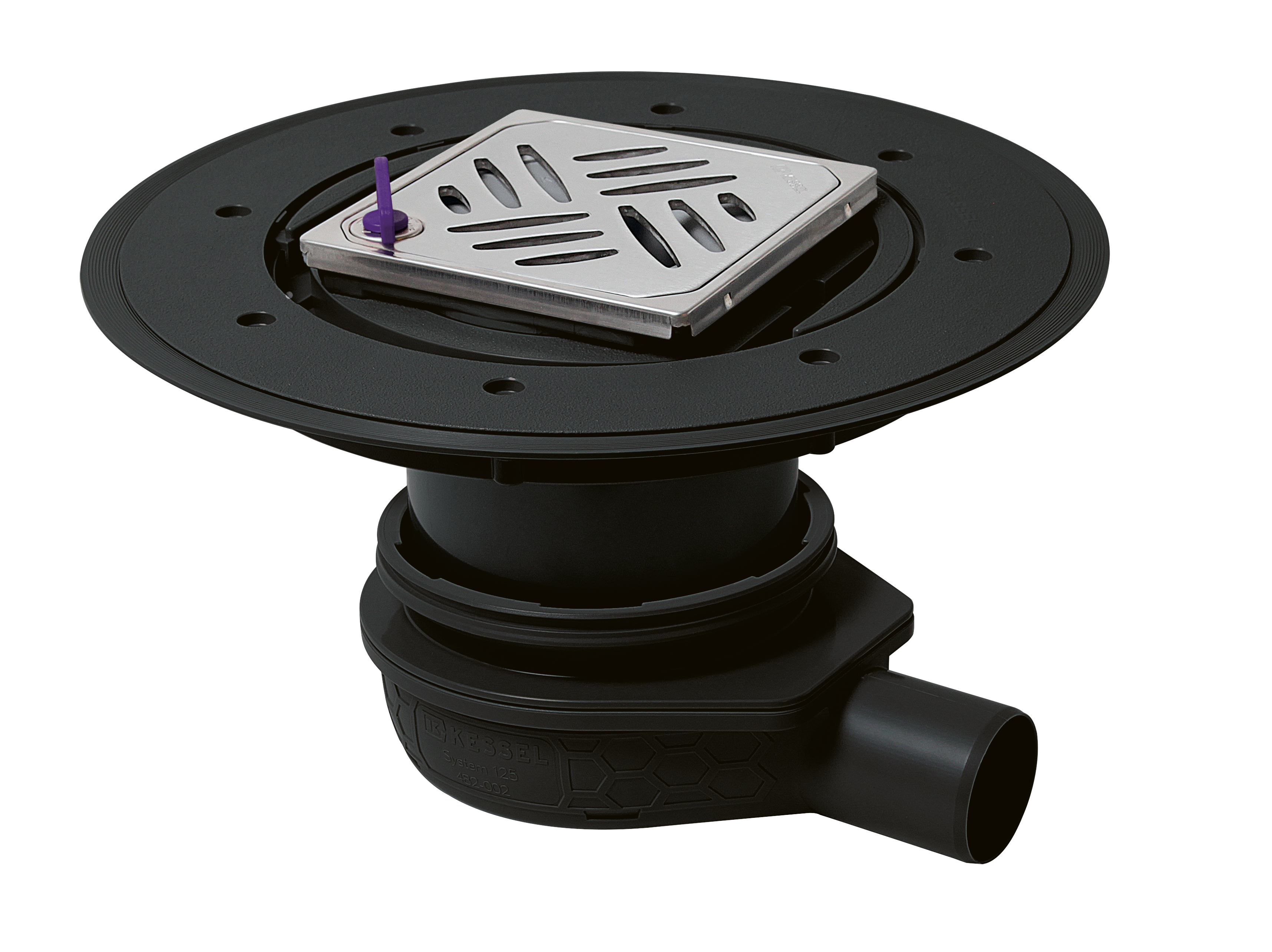 Badablauf Der Ultraflache 79, DN 50 mit Variofix-Aufsatz, mit Designrost Kessel und Lock & Lift-Verriegelungssystem Badablauf Der Ultraflache 79, DN 50 mit Variofix-Aufsatz, mit Designrost Kessel und Lock & Lift-Verriegelungssystem