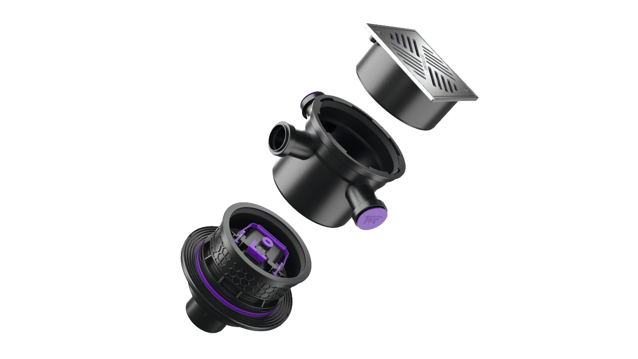 Kellerablauf mit Verlängerungs- und Aufsatzstück Kellerablauf mit Verlängerungs- und Aufsatzstück