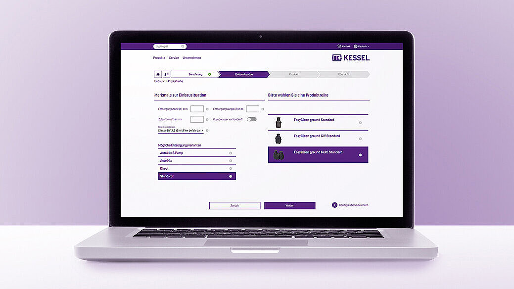 Planungstool SmartSelect für Abscheidetechnik Planungstool SmartSelect für Abscheidetechnik