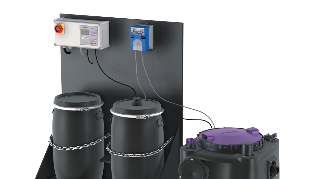 Fällmittelbehälter mit Steuerung. Fällmittelbehälter mit Steuerung.