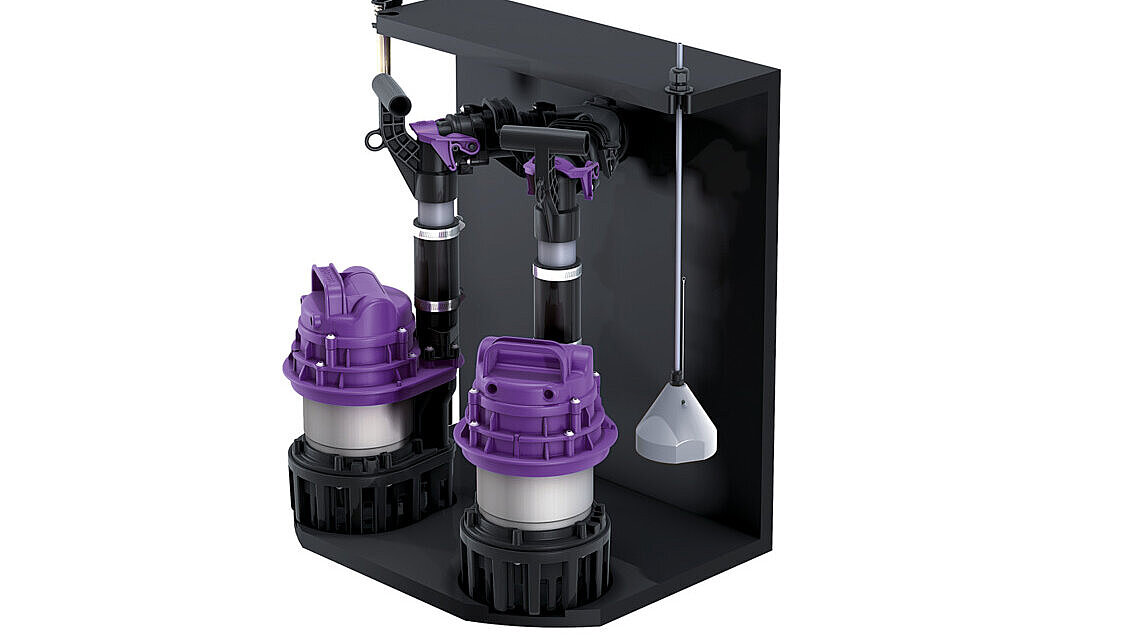 Pump installation kit for wet installation in a collecting tank on site
