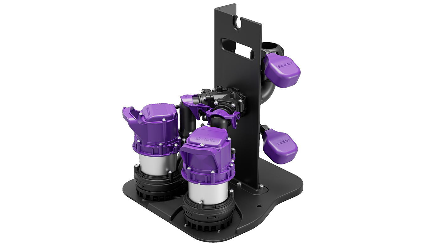 Pumpen Einbausatz Retrofit S Duo GTF 500 zur Nassaufstellung in bauseitigem Sammelbehälter Pumpen Einbausatz Retrofit S Duo GTF 500 zur Nassaufstellung in bauseitigem Sammelbehälter