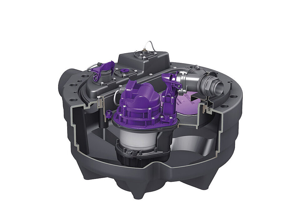 Hebeanlage Aqualift M Hebeanlage Aqualift M mit Schnitt.